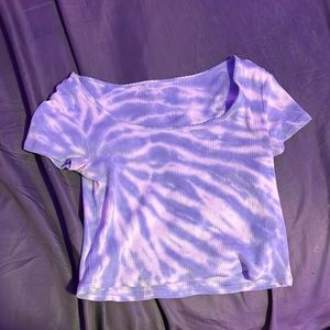 Blue tie dye crop top